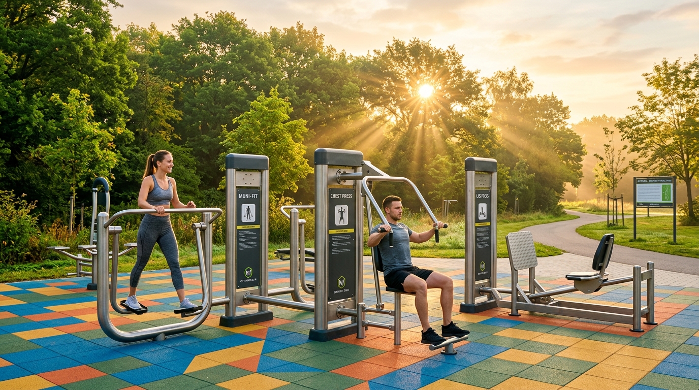All-Weather Open Outdoor Gym Stations